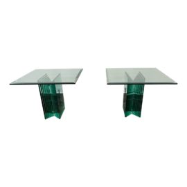 NEW Reflex Angelo Emerald City Sidetable From Italy, a Pair. Original Price: $3,000