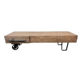 NEW Custom Design Industrial Spruce + Steel Media Stand or Coffee Table