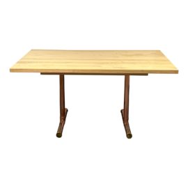 Custom Design Vintage Copper Base + Maple Top Desk / Dining Table