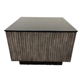 Custom Design Muggia Antique Silver Ribbed Side Table