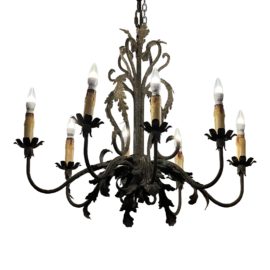Murray Iron Work Wrought Iron Eight Arm Chandelier