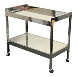Worlds Away Roland Silver Leaf Bar Cart. Original Price: $1,593