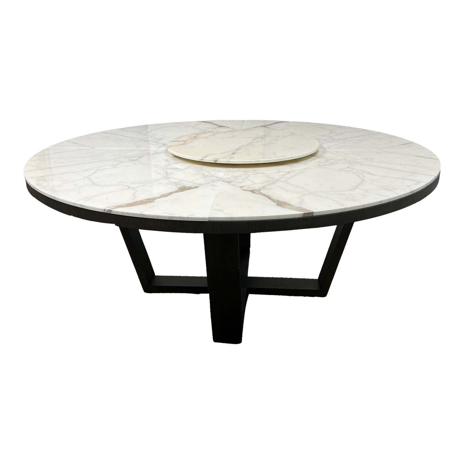 B&B Italia Maxalto Xilos Marble Top Dining Room Table + Lazy Suzan