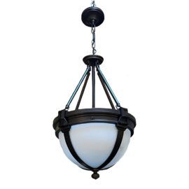 Citadel Half Round Pendant Light + White Frosted Glass