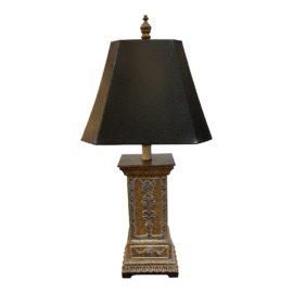 Uttermost Embossed Table Lamp + Crackle Finish Black Shade