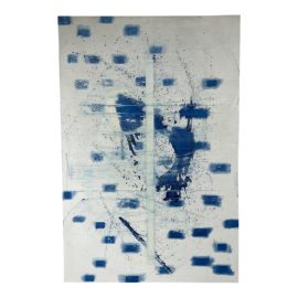 Ed Calhoun “Blue White 2" Oil on Canvas Signed + Dated 2003