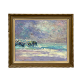 Vintage Custom Framed Signed Oil on Canvas Painting