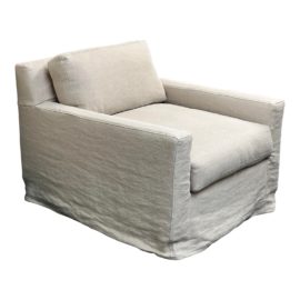 Moss Studios Kathy Slipcovered Linen Arm Chair. Original Price: $3,480