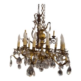 Hungarian Baroque Crystal 12 Light Chandelier