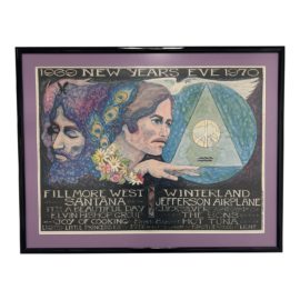 Bobbie Maclean Designed 1969 New Years Evening Concert Poster - Jefferson Airplane