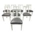 Sarried Ltd White Distressed Lacquer Deco Dining Chairs, Set of Eight. Original Price: $7,400