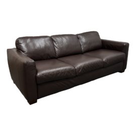 Italsofa Shanghai Traditional Leather Dark Brown Sofa - Design 