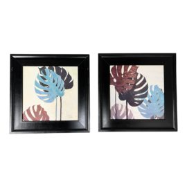 Patricia Pinto Black-Framed Canvas Set My Fashion Leaves, a Pair