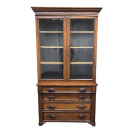 Patterson & Lavender Early 1900's Federal Style Walnut Two Piece Sideboard