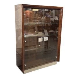 American Walnut Two Door Glass Curio Cabinet. Original Price: $5,765