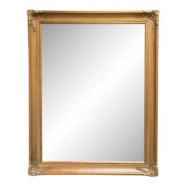 Vintage Gold Finish Wood Frame Wall Mirror