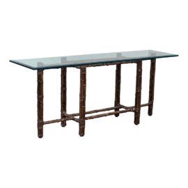 McGuire Style Classic Hide Tied Console Table