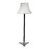 Contemporary Floor Lamp With Black Leather + Stainless Steel