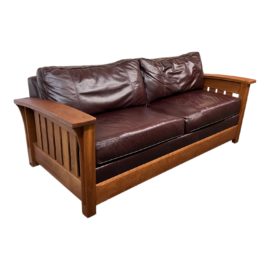 Stickley Furniture Orchard Street Leather Sleeper Sofa. Original Price: $15,089