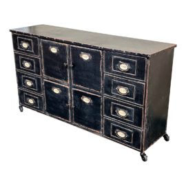Vintage Industrial Style Metal Credenza + Casters