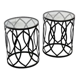 Madison Park Arlo Metal Eyelet Accent Table, a Pair. Original Price: $300