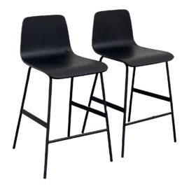 Gus Modern Lecture Counter Stools, Black Ash. Original Price: $900