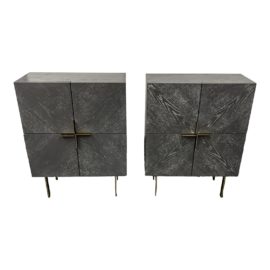 CB2 Ceci Thompson Jax Cerused Entryway Cabinets + Doors, a Pair. Original Price: $1,140
