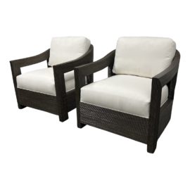 NEW Palecek Tracy Lounge Chairs, a Pair. Original Price: $7,956
