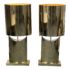 1996 Curtis Jere Monumental Brass Lamps, a Pair