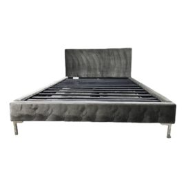 NEW Queen Size Santorini Graphite Vintage Velvet Bed Frame. Original Price: $1,495