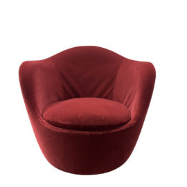 Design Within Reach Lina Swivel Chair + Kroll Brick Red Velvet. Original Retail Value: $2,995