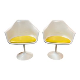 Saarinen Style Two Swivel Chairs