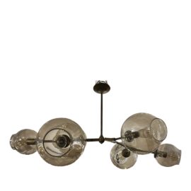 Metro Lighting Sputnik Brass Six Light Bulb Chandelier