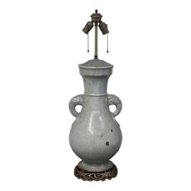 Vintage Celadon Oversize Table Lamp