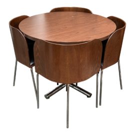 Vintage Fusion Dining Table + Four Chairs by Sandra Kragner- Five Piece Set