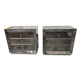 Z Gallerie Omni Three Drawer Nightstands, a Pair. Original Price: $1,800