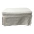 Cream Upholstered Ottoman on Casters