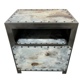 Custom Artisan Reclaimed Steel Bedside Table