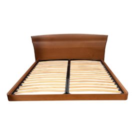 California King Post Modern Italian Cherry Wood Bed-Frame, Slats Includes