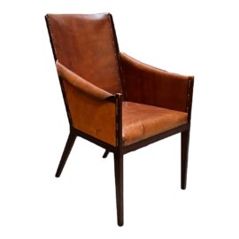 Hickory Chair Company Gunnison Leather Wrapped Chair. Original Price: $4,000