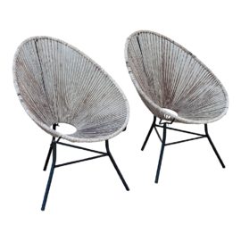 Roost Ellipse Rope Chairs, a Pair. Original Price: $660