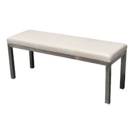 Room & Board Modern Parsons White Leather Bench Seat. Original Price: $1,150
