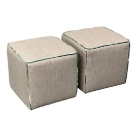 Pierre Frey Custom Cube Ottoman, a Pair