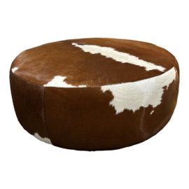 American Leather for Room & Board Lind Cowhide Round Ottoman. Original Price: $1,200