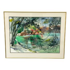 Vintage Lake Tahoe + Sierra Mountain Watercolor by Ken Potter. Original Price: $2,000