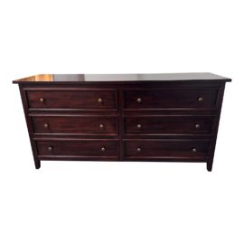 B & D Home Cherry Wood Veneer Six Drawer Dresser, Made in Italy