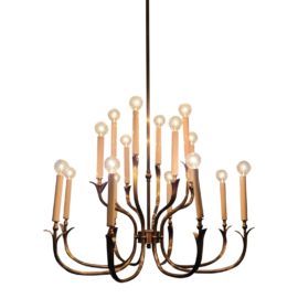 Late 20th Century 16 Light Brass Chandelier