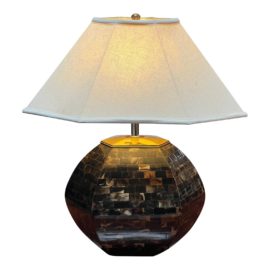 1980's Enrique Garcel Tesselated Horn Octagon Table Lamp