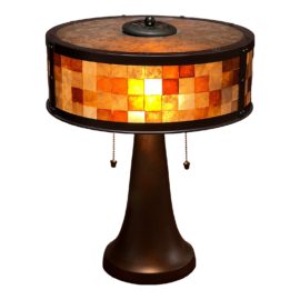 Mica Lamp Company Mosaic Squares Copper Table Lamp