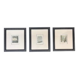 Czechoslovakia Original Prints, Framed Set of Three